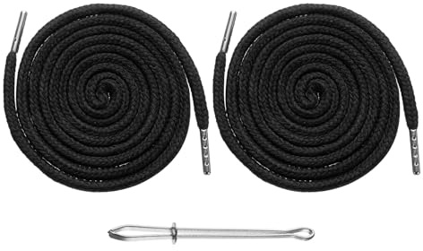 sourcing map 2pcs Drawstring Cords 51 Replacement Drawstring Hoodie String Sewing Tool with Easy Threader for Hoodie Sweatpants Jackets Pants Hats Coats Bags, Black