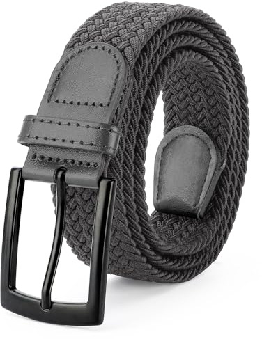 SUOSDEY Elastic Braided Belts for Men Women Golf Stretch Fabric Belt Woven Waist Belts for Jeans Shorts Trousers