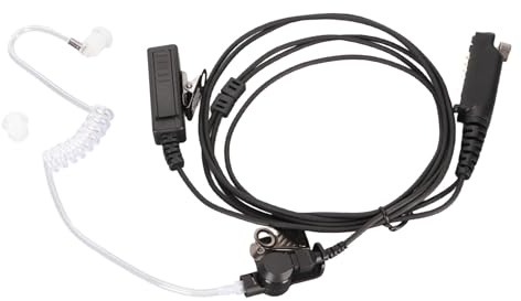 Elprico Sepura STP8000 STP9000 Acoustic Tube Headphone 2 Way Radio Earpiece with Push to Talk Microphone,Collar Clips for Sports,Hiking,Running,
