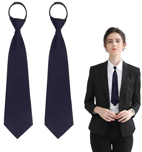 MERQUU Cravate, 2 Pièces Cravate pour Femme, Crav ate Femme pour Costume de Mariage Affaires Formelle Remise de Diplôme Baptême, Cra vate Réglables avec Fermeture Éclair