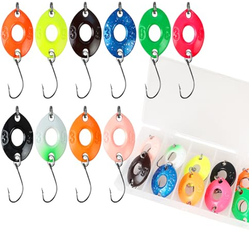PineStream 3g Button Spoons Trout | 5 Pieces in Box Trout Bait Set for Trout Fishing | Trout Bait | Trout Blinker Spoon Fishing Lure
