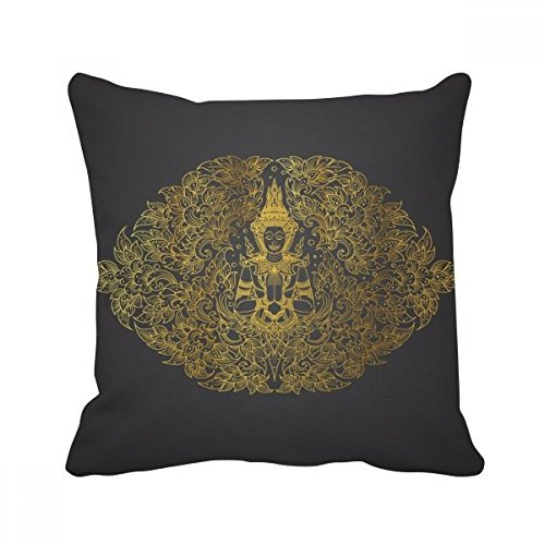 DIYthinker Thai Symmetrical Gold Foil Illustration Throw Pillow Sleeping Sofa Cushion Cover