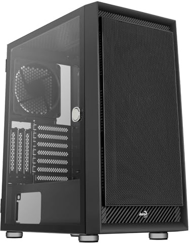 Aerocool GRAPHITEV1, PC hölje ATX, härdat glas, mesh frontpanel, svart