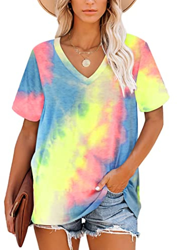 MOLERANI T Shirts for Women Tops Short Sleeve V Neck Tee Tops