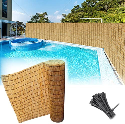 Bambou pour Cloture,Brise Vue Jardin,Canisse en Roseau Naturel,Roseau Brise-Vent Jardin Terrasse Natte de Roseau,Pare Exterieur Balcon Cloture (Color : Natural, Size : H120xL600cm/4.0x19.7ft)