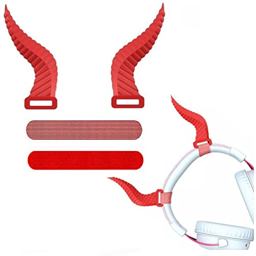 Baokuan Cool Horns Headphone Attachment, Funny Gaming Headset Decor, Lovely Attachable Accessory for Headphones with Adjustable Straps