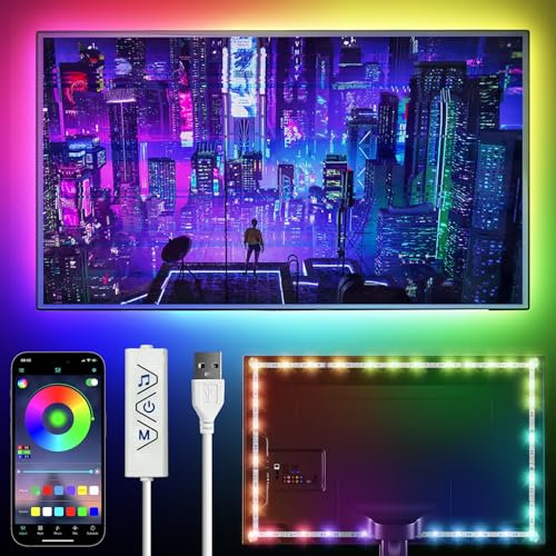 4M LED Strip Lights for TV,USB LED TV Backlights with APP Control for 40 to 65inch TV,RGB LED Strip Light,Music Sync Backlights Color Changing Led Strip,5050 RGB TV LED Lights for TV PC Monitor