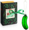 Aoriher Weihnachten Gurke Ornament und Geschenkbox Set Traditionelle Hängende Gurke Ornamente aus Geblasenem Glas mit Schnur Weihnachtsbaum Deko in Geschenkbox