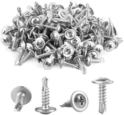 150 viti autofilettanti M4.2 x 16 mm, in acciaio inox, a croce, autofilettanti, viti autofilettanti, viti autofilettanti, in acciaio inox per lamiera, alluminio, legno