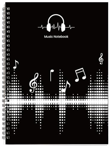 MAXCURY Blank Sheet Music Composition Manuscript Staff Paper Art Music Notebook Black 100 Pages 26x19cm (DJ)