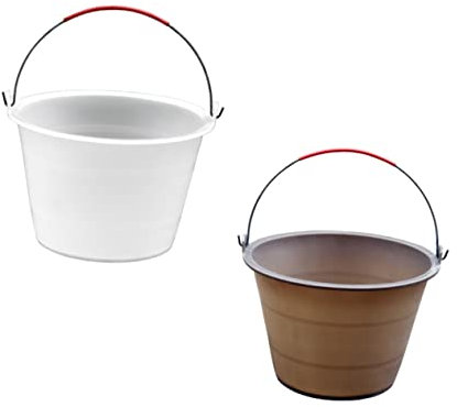 2 Pièces Seau en Caoutchouc Usine Seau à Ciment Anti-Chute Doublure Godet pour Chantier Seaux Grande Seau à Charbon Seau Galvanisé Ensemble Camion Pendaison Lourd Plastique Brown Angoily