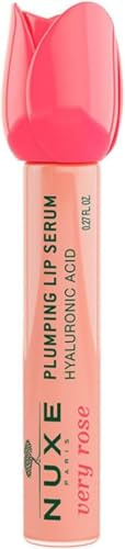 Nuxe Very Rose Plumping Lip Serum 10ml, Hydrating & Volumising Lip Care, With Natural Hyaluronic Acid, Glossy Finish, 98% Natural-Origin Formula