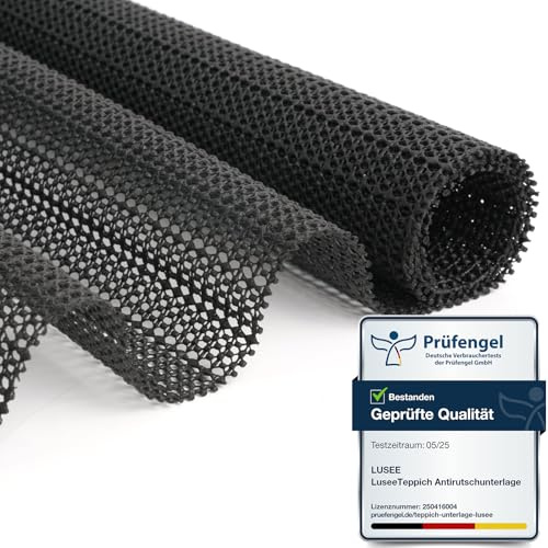 LUSEE 150x220cm Sottotappeto Antiscivolo in PVC, Magro Rete Sotto Tappetino Multiuso Tagliabile Lavabile Antiscivolo per Tappeti Moquette Cassetti Ripiani Materasso Divano