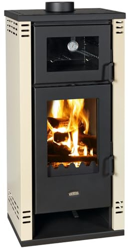 Prity K2 GT F Träugn med ugn | elfenben | glaskeramisk häll, pannalternativ | CE-certifierad | modern bondgårdsspis