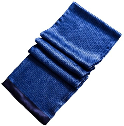 Striegro herr silkesscarf, lång silkesscarf, modehalsduk, kravatt halsdukar dubbla lager för vintern.