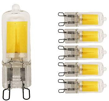 XINYANSEE 5 pack G9 3.5W Ampoules COB LED,3000K Blanc Chaud 400lm Ampoule Équivalent Ampoule Incandescente de 40W, CRI est de 80, 360° Angle de Faisceau AC220-240V Non Réglable