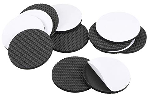 sourcing map 12 Stück Antirutsch Pads Selbstklebend Filzgleiter Selbstklebend 60mm Durchm. 4mm Dick Rund Schwarz Antirutschpads Möbelstopper Sofa Füße Rutschhemmer Möbel Stopper