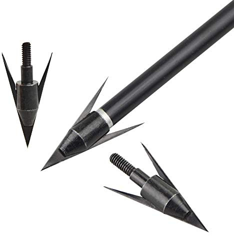 ZSHJGJR 6/12pcs Punte da Caccia Broadheads Tiro con L'Arco Punte di Freccia di Bowfishing 145grain Punte di Pesca in Acciaio Inox di Pesca (6)