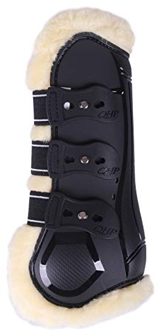 ARBO-INOX - Gamaschen - mit Fellimitat - elastischer Schnellverschluss (Pony, Schwarz)