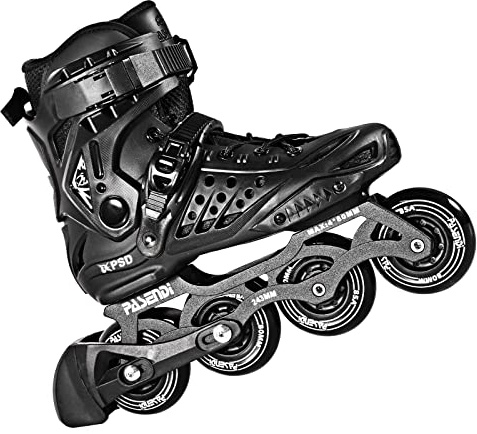 PASENDI Professional 4X80Mm Wheels Inline Skates,Outdoor Fitness Single Row Inline Skates for Adult Women Men, Black Adult Male.(US Men8-9/Women9-10/28CM,Black)