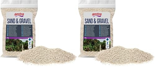 Amtra Cuarzo Blanco Marfil Arena de Acuario de Cuarzo Blanco Fino, Para Agua Dulce o Salada, Granos de 1-3 mm, Cantidad 2 kg (Paquete de 2)