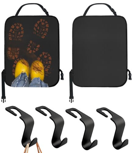 VINEST 2 Stück Rückenlehnenschutz Kinder 44 x 66cm, Wasserdicht Sitzschutz Auto Rückenlehne, Rücksitzschoner 210D Oxford Stoff für die Rückseite der Vordersitze