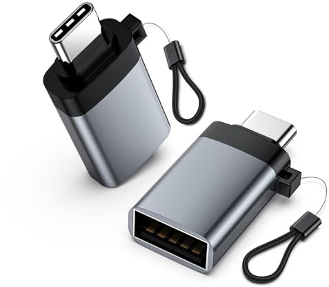 USB auf USB C 3.2 Adapter (2 Stück), 10Gbps Typ C OTG Adapter, Typ C Adapter, Kompatibel mit iPhone 15 Pro/Max, iPad pro, MacBook, Google Pixel, Samsung Galaxy