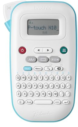 Brother P-Touch PT-N10 Personal Handheld Label Maker, Portable and Prints, P-Touch Btag ~½” (12mm) Wide Color Personalized Label Tapes,