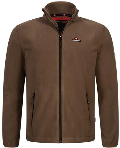 Höhenhorn Badus Men's Fleece Jacket Microfleece Full Zip Troyer Outdoor Hiking Trekking, brown, 4XL