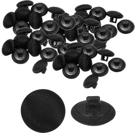 QUARKZMAN 50pcs Botones de Satén 0.5 (12.5mm) Cubiertos de Satén Negro