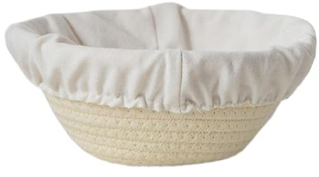 Cesta de fermentación para pan, cesta de fermentación grande de ratán natural, cesta de masa fermentada para panaderos profesionales (con funda de tela), panadería, cafetería
