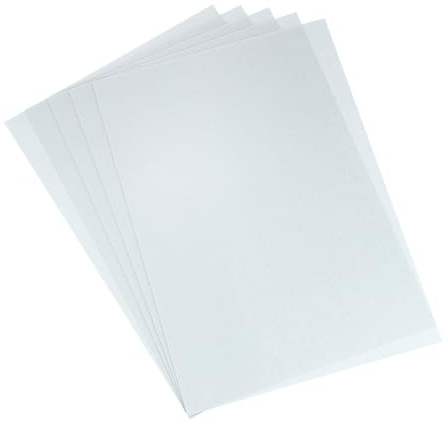 sourcing map 5 Pcs Shrink Plastic Sheets, 8x12 Inch Shrink Films Paper Heat Shrink Art Paper for Making Earrings, Necklace, Keychains DIY Crafts Project, Silver
