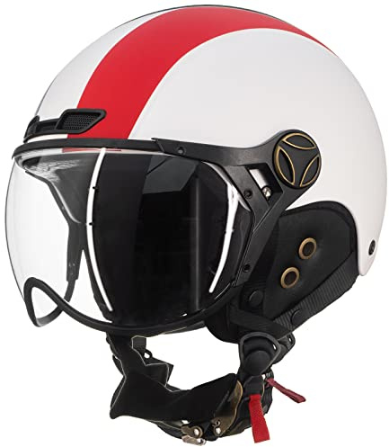 ILM Casco Bicicleta Adulto Ciclismo Esquí Snowboard para Hombres Mujeres con Visera Extraíble Orejeras ASTM CPSC y CE Z102,Blanco,L