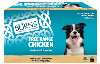 Burns Pet Natural Nutrition Adult and Senior Wet Dog Food Free Range Chicken, Carrots and Wholegrain Brown Rice 16 x 395g