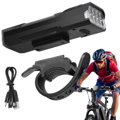 Éclairage Vélo À LED,Phare Étanche Avec Klaxon Rechargeable Deux Modes D'éclairage Faisceau Haut Et Bas | Modes De Faisceau Et Faible Économie D'énergie Accessoires Trottinette Électrique Pour La Cond