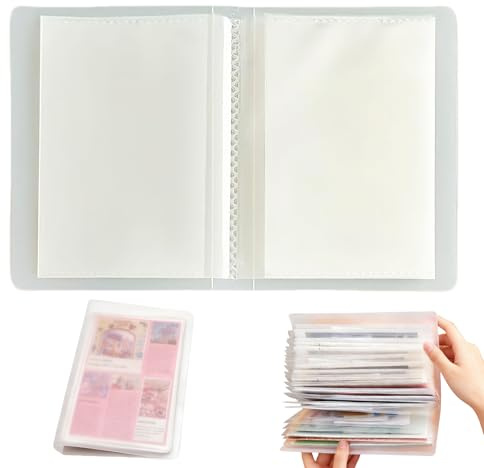 ZenithQuest 40 Pockets 4 x 6 Inches Small Photo Album Pictures Storage Book Art Presentation Folder with Translucent Frosted Cover for Postcards Stickers