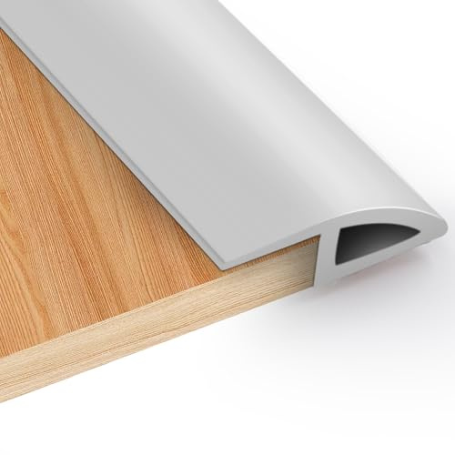 Perfil de Transición para Suelo Autoadhesivo 10mm x 2m, Regleta de Suelo para Unión de Pavimentos, Compatible Baldosa Tarima Moqueta, para Desniveles de 5–100mm en Interiores