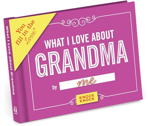 Knock Knock What I Love about Grandma Fill in the Love Book Fill-in-the-Blank Gift Journal, 4.5 x 3.25-inches