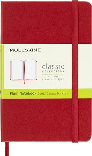 Moleskine Classic Notebook, Hard Cover, Pocket (3.5 x 5.5) Plain/Blank, Scarlet Red, 192 Pages