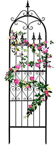 SCENDOR GARDEN Garten Rankgitter 220x55x1.3CM für Kletterpflanzen Metall Eisen Draht Rankhilfen für Outdoor Kletterpflanzen Unterstützung