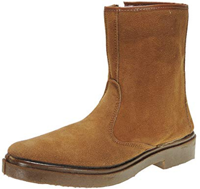 Calzados Romero VALLERA 399: Bota Serraje Media Caña para Campo Granja Trabajo Cremallera Labores Agrícolas Forro Lana Invierno Hombre. Arena Talla 43