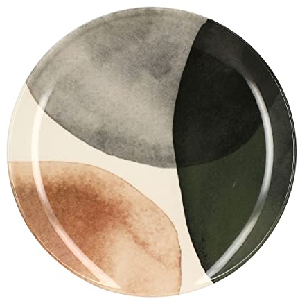 NOVASTYL - Lot de 6 assiettes plates Gaïa 26cm en grès solide - Compatibles micro-ondes et lave-vaisselle - Assiettes modernes - 2614683