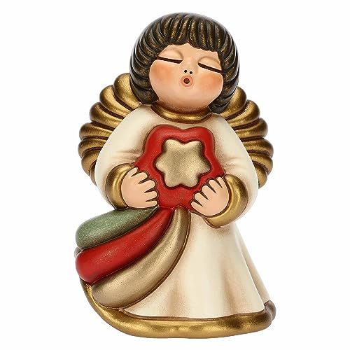 THUN - Angelo Limited Edition in Ceramica Decorata a Mano, Versione Piccola, Linea Desideri di Natale, 7.5x7.8x11.5 cm h