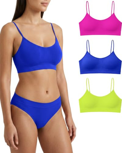 Risalti Sujetador Sin Aros Hombros Estrechos 3Pzs - Bralette Mujer en Microfibra Suave, Sujetador Sin Costuras y Etiquetas, Elástico, Cómodo Diario - Made in Italy