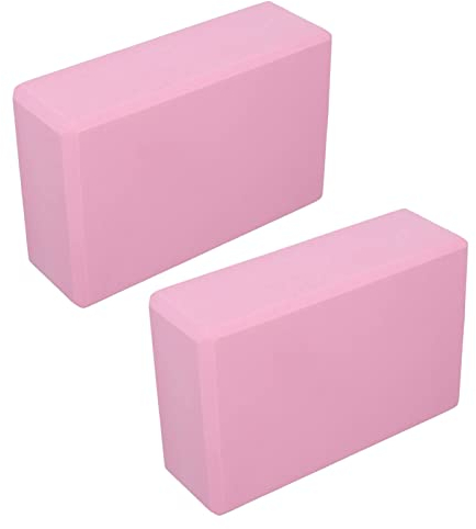 Yoga-Block, 2 Stück, 15 X 22,5 X 7,5 Cm, Rosa Schaumstoff-Yoga-Blöcke, Rutschfester EVA-Yoga-Block, Rutschfestes Aussehen und Abgeschrägte Kanten für Yoga, Pilates, Meditation