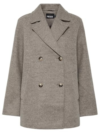 PIECES Abrigo corto para mujer Pcmarbel Coat Noos, Morel., XL