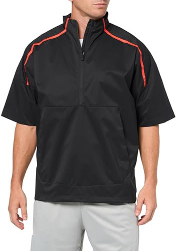 adidas Men's CORE Provisional Short Sleeve Half Zip Jacket, Black, M