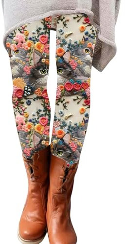 Damen-Workout-Leggings, hohe Taille, Bauchkontrolle, Weihnachtsleggings für Damen, hohe Taille, Workout-Hose, Bauch-Weihnachtsmann-Druck, Urlaubsleggings für Damen, violett, L