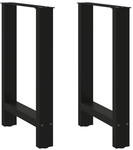 vidaXL Gambe per tavolo da pranzo nere 2 pz 60x(72-73) cm in acciaio