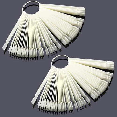 100 Pièces de Vernis à Ongles - Palette de Couleurs avec Nuancier, Bâtonnets pour Nail Art, Entraînement à la Création de Modèles (Naturelle)